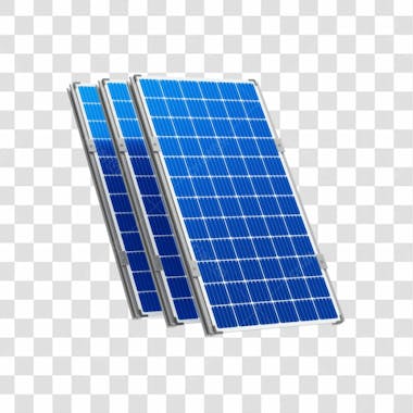 Asset 3d energia solar placa solar azul fotovotaica isolada com fundo transparente copiar