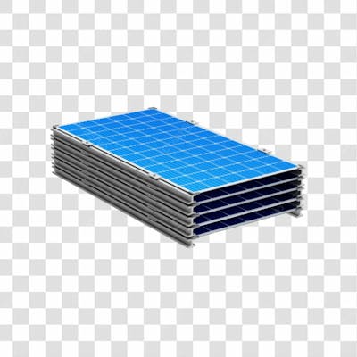 Asset 3D Energia Solar Placa Solar Azul Fotovotaica Isolada Com Fundo Transparente Copiar