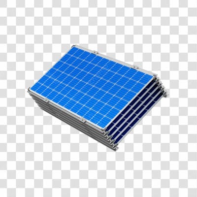 Asset 3D Energia Solar Placa Solar Azul Fotovotaica Isolada Com Fundo Transparente Copiar