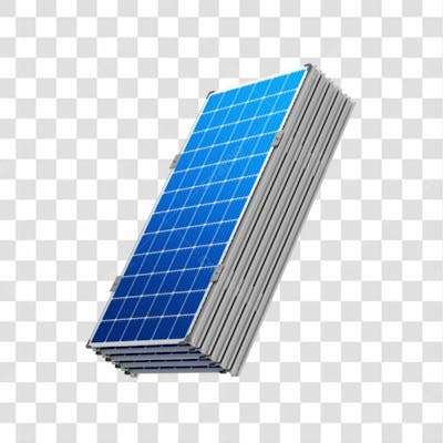 Asset 3D Energia Solar Placa Solar Azul Fotovotaica Isolada Com Fundo Transparente Copiar