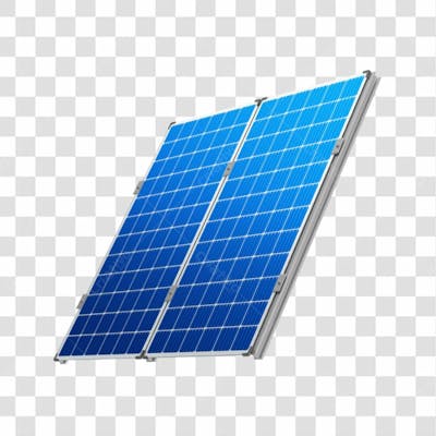 Asset 3D Energia Solar Placa Solar Azul Fotovotaica Isolada Com Fundo Transparente Copiar