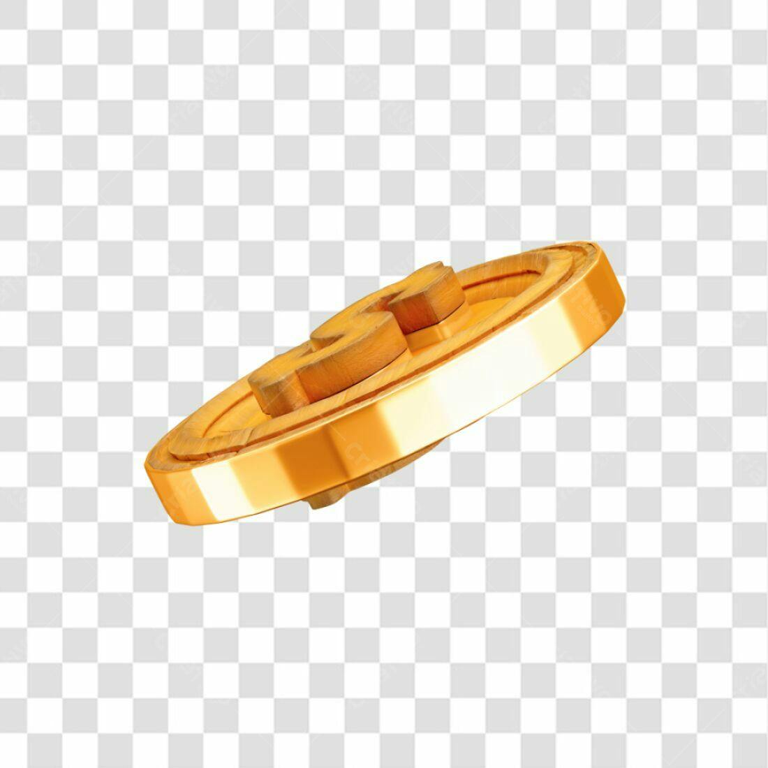 Icone moeda ouro PNG com fundo transparente