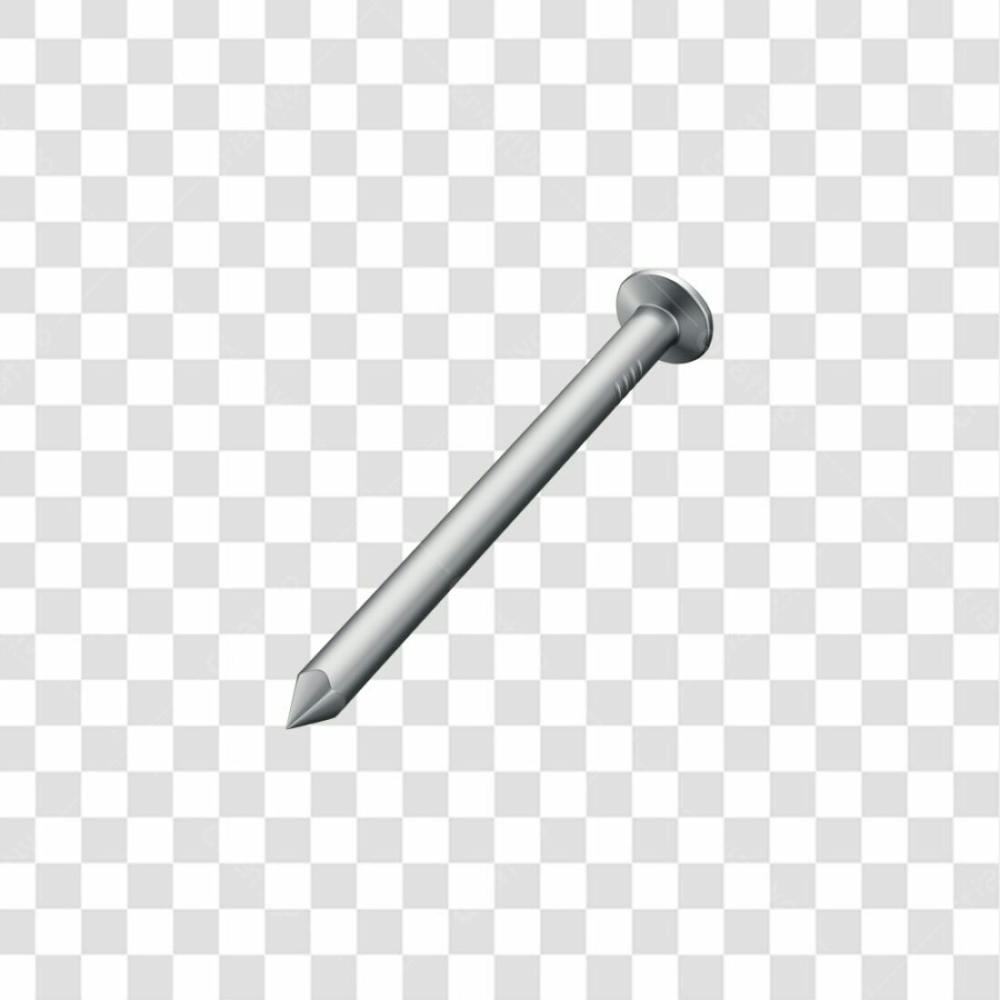 Asset 3D Prego Com Cabeça Galvanizado Ou Polido Em 3D Com Fundo Transparente Copiar