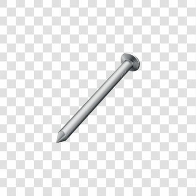 Asset 3D Prego Com Cabeça Galvanizado Ou Polido Em 3D Com Fundo Transparente Copiar