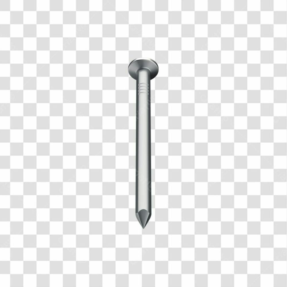 Asset 3D Prego Com Cabeça Galvanizado Ou Polido Em 3D Com Fundo Transparente Copiar