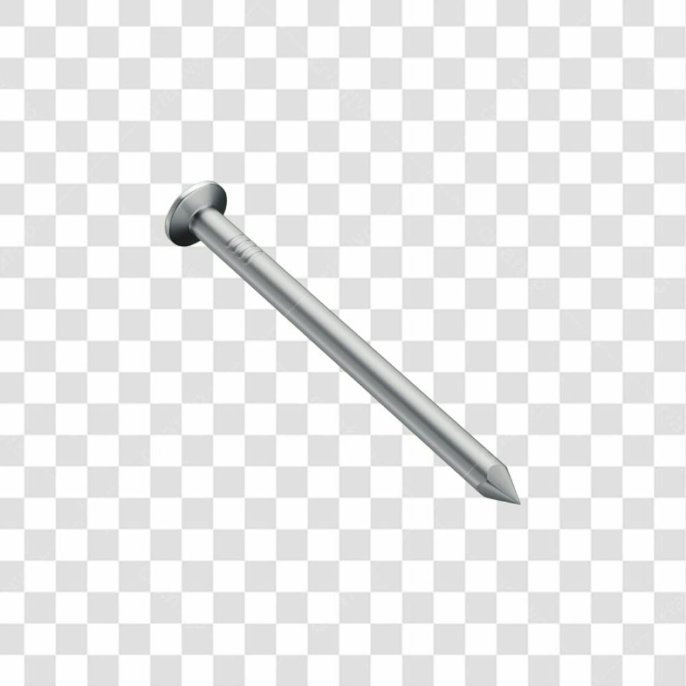 Asset 3D Prego Com Cabeça Galvanizado Ou Polido Em 3D Com Fundo Transparente Copiar
