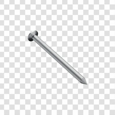 Asset 3D Prego Com Cabeça Galvanizado Ou Polido Em 3D Com Fundo Transparente Copiar