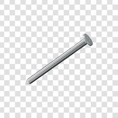 Asset 3D Prego Com Cabeça Galvanizado Ou Polido Em 3D Com Fundo Transparente Copiar