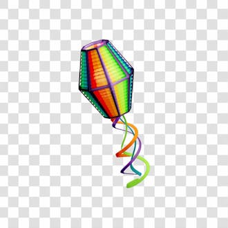 Balão tradicional colorido em 3d para festa junina decoração arraiá são joão brasil com fundo transparente copiar