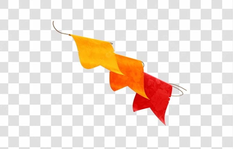 Bandeirola de papel em 3d para festa junina são joão nordeste arraia com fundo transparente copiar