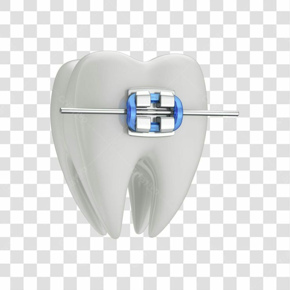 Dente Com Aparelho Em 3D Com Fundo Transparente Copiar
