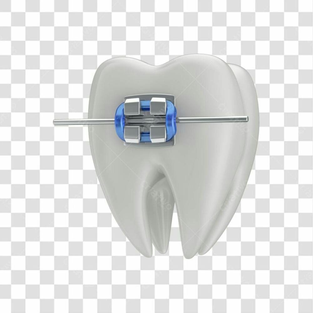 Dente Com Aparelho Em 3D Com Fundo Transparente Copiar
