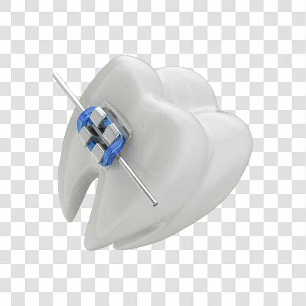 Dente Com Aparelho Em 3D Com Fundo Transparente Copiar
