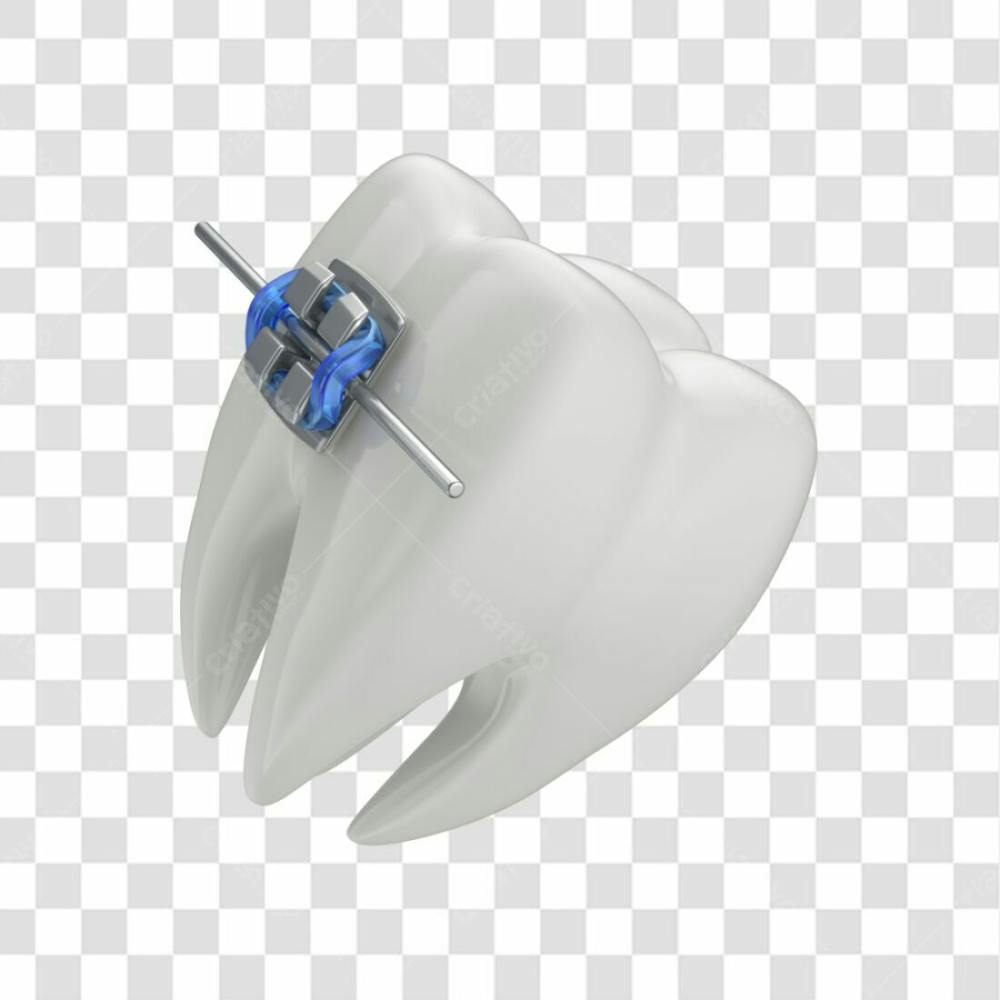 Dente Com Aparelho Em 3D Com Fundo Transparente Copiar