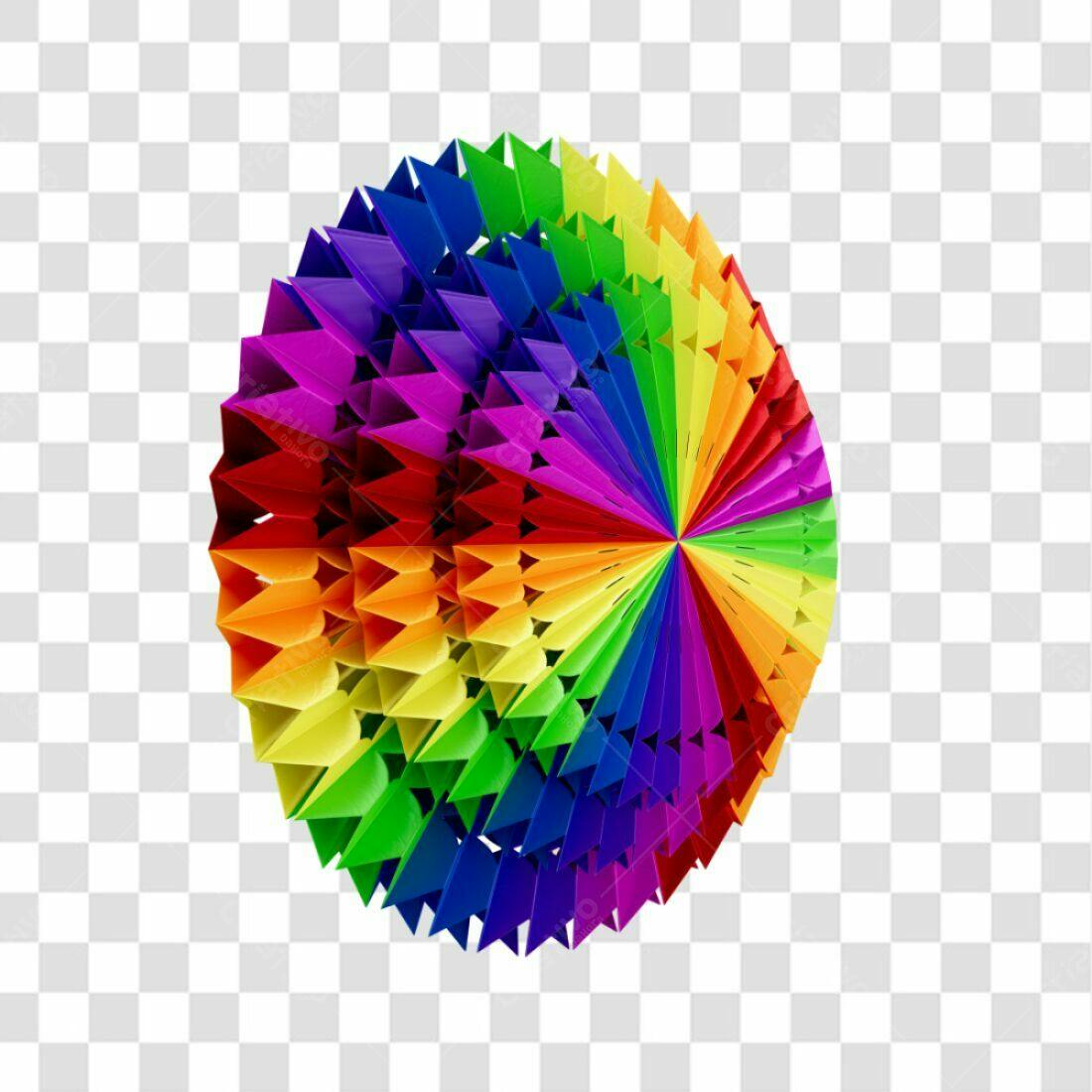Icone Arco-íris Origami PNG com fundo transparente
