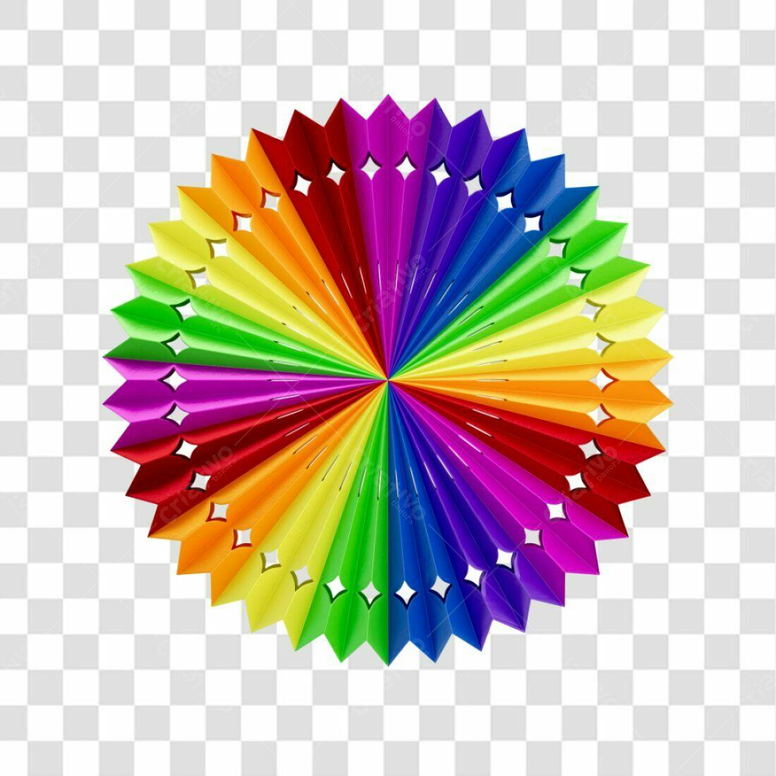 Decoração Circular Arco-íris PNG com fundo transparente