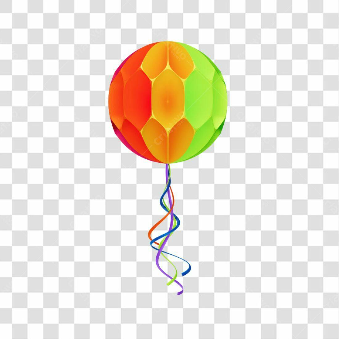 Icone Festa Balão Vermelho Laranja Verde PNG com fundo transparente