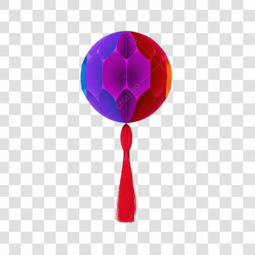 Elemento Balão Origami De Papel Colorido Com Fitinha Pompom Composição Festa Junina São João Brasileiro Com Fundo Transparente Copiar