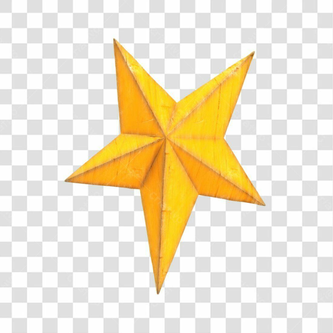 Icone Natal Estrela Amarela PNG com fundo transparente