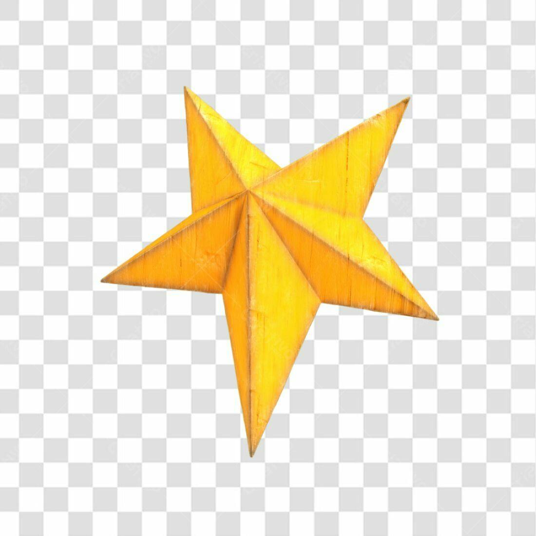 Icone Estrela Amarela Natal PNG com fundo transparente