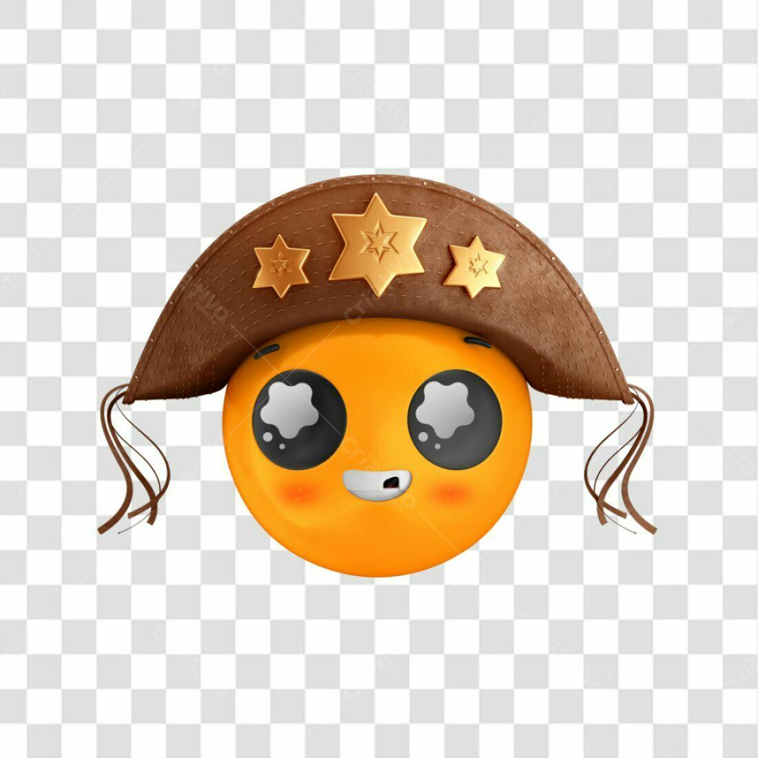Emoticon Cowboy PNG com fundo transparente