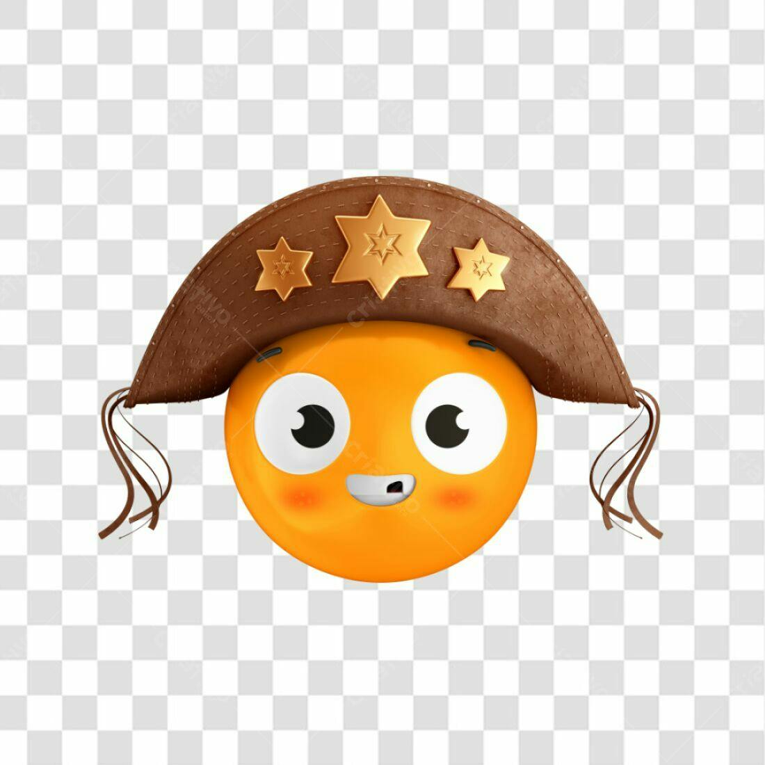 Emoji Cowboy PNG com fundo transparente