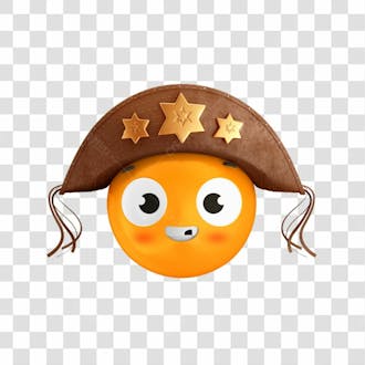 Emoji 3d cangaceiro reação fofura festa junina são joão com fundo transparente copiar