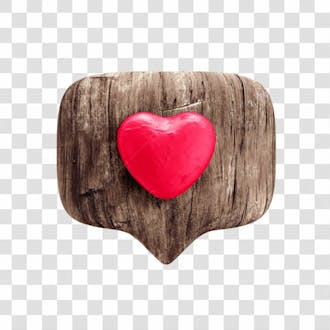 Wooden balloon with red heart like icon for sao joao june festival reaction copiar