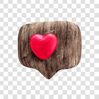 Wooden balloon with red heart like icon for sao joao june festival reaction copiar