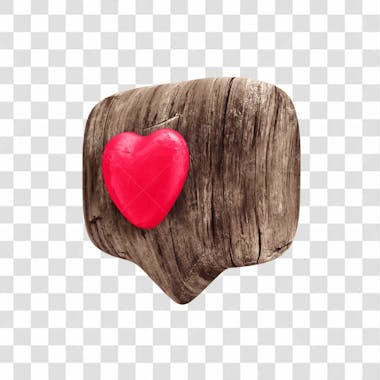 Wooden balloon with red heart like icon for sao joao june festival reaction copiar