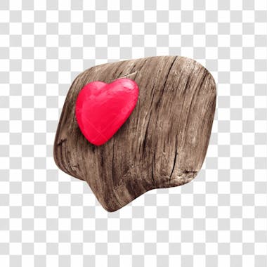 Wooden balloon with red heart like icon for sao joao june festival reaction copiar