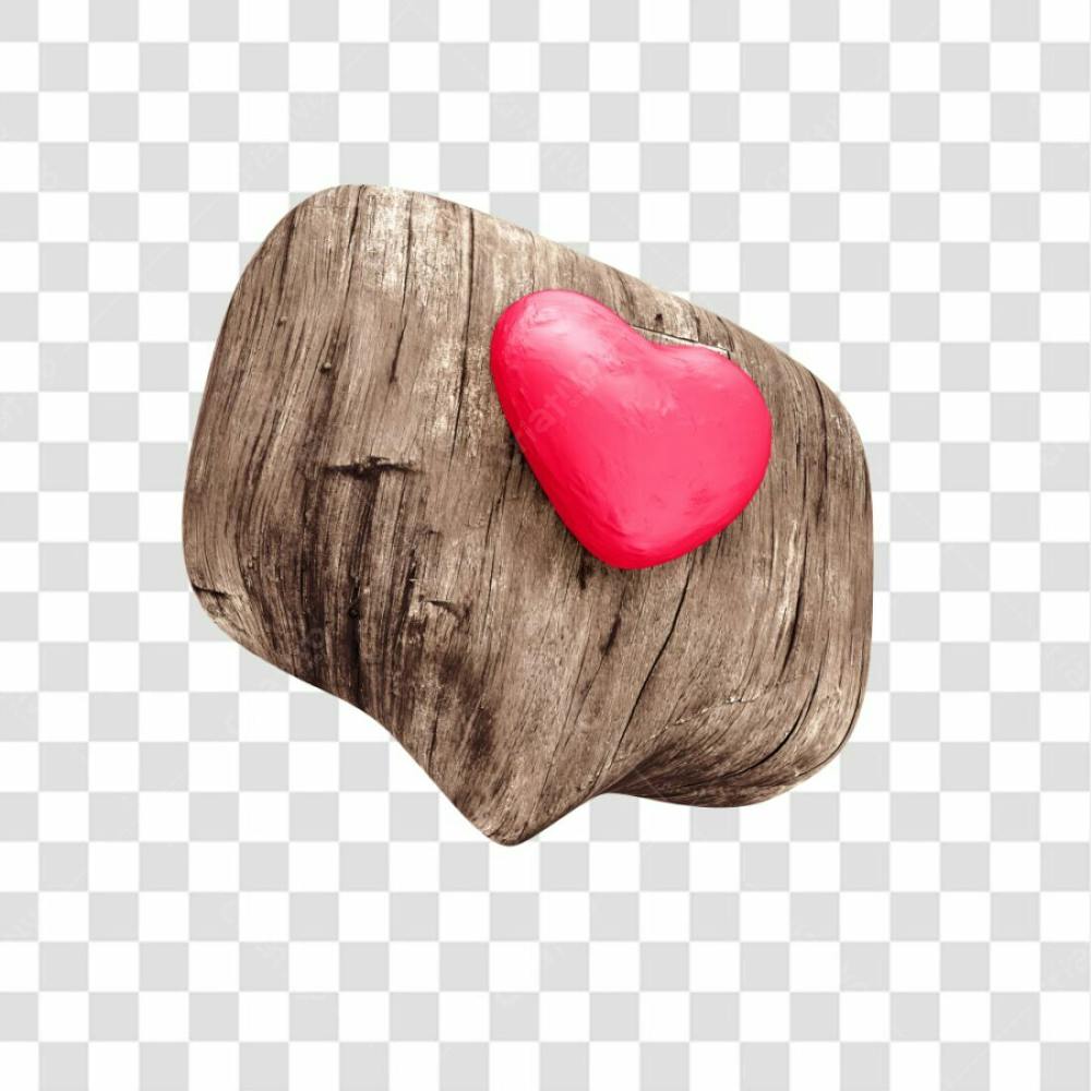 Wooden Balloon With Red Heart Like Icon For Sao Joao June Festival Reaction Copiar