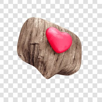 Wooden balloon with red heart like icon for sao joao june festival reaction copiar