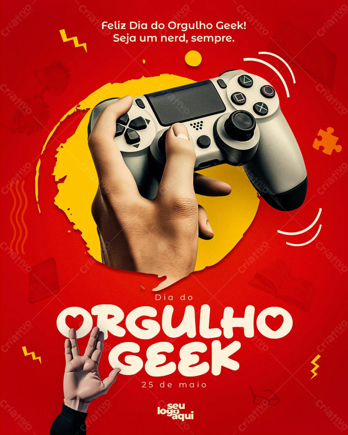 Flyer Dia do Orgulho Geek PSD Editável