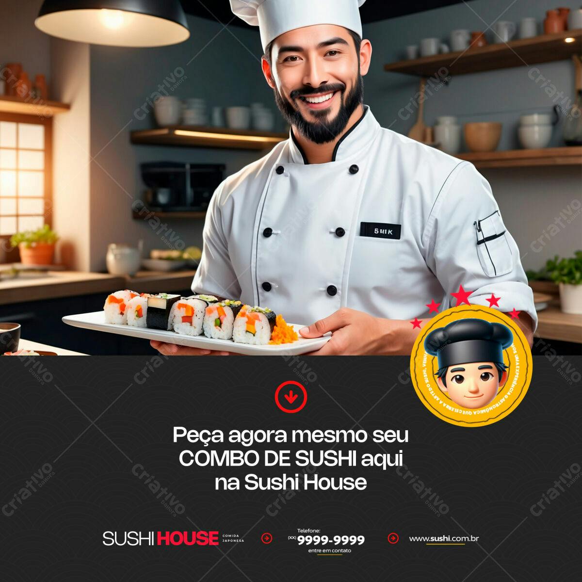 Postagem Instagram Combo Sushi PSD Editável