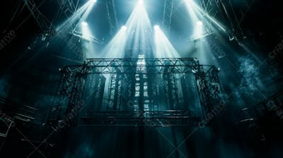 Imagem De Uma Estrutura De Palco Em Aço E Ferro Iluminada 12