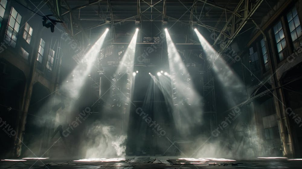 Imagem De Uma Estrutura De Palco Em Aço E Ferro Iluminada 13