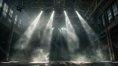 Imagem De Uma Estrutura De Palco Em Aço E Ferro Iluminada 13