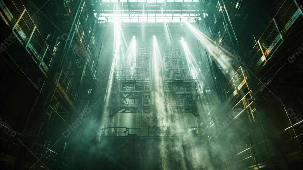 Imagem De Uma Estrutura De Palco Em Aço E Ferro Iluminada 14