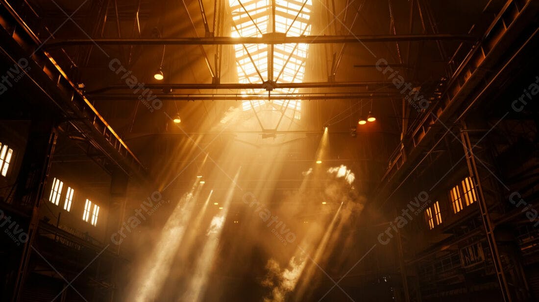 Raios de Sol em Galpão Industrial