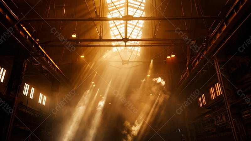 Imagem de uma estrutura de palco em aço e ferro iluminada 18