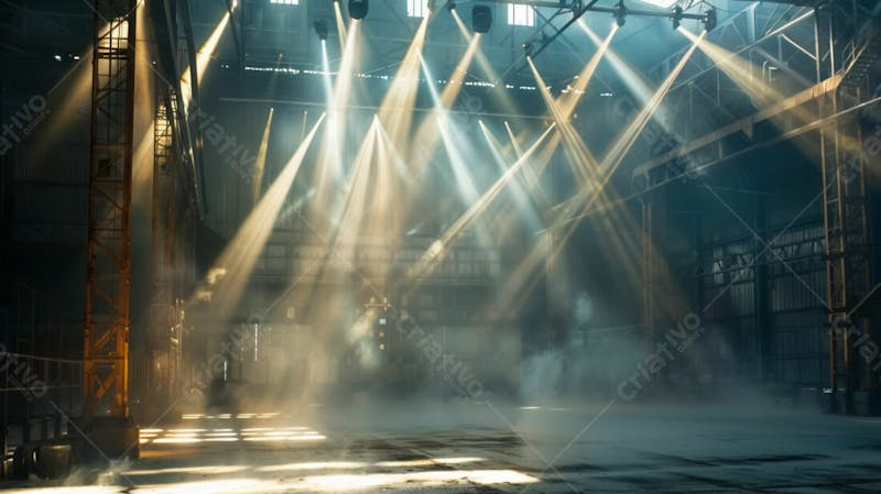 Imagem de uma estrutura de palco em aço e ferro iluminada 20