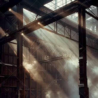 Imagem de uma estrutura de palco em aço e ferro iluminada 25