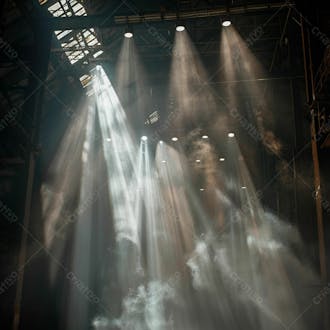 Imagem de uma estrutura de palco em aço e ferro iluminada 31
