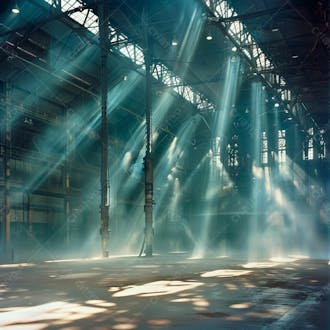 Imagem de uma estrutura de palco em aço e ferro iluminada 42