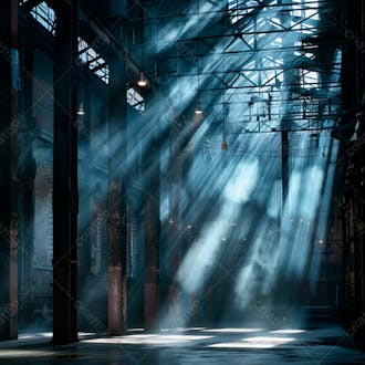 Imagem de uma estrutura de palco em aço e ferro iluminada 43