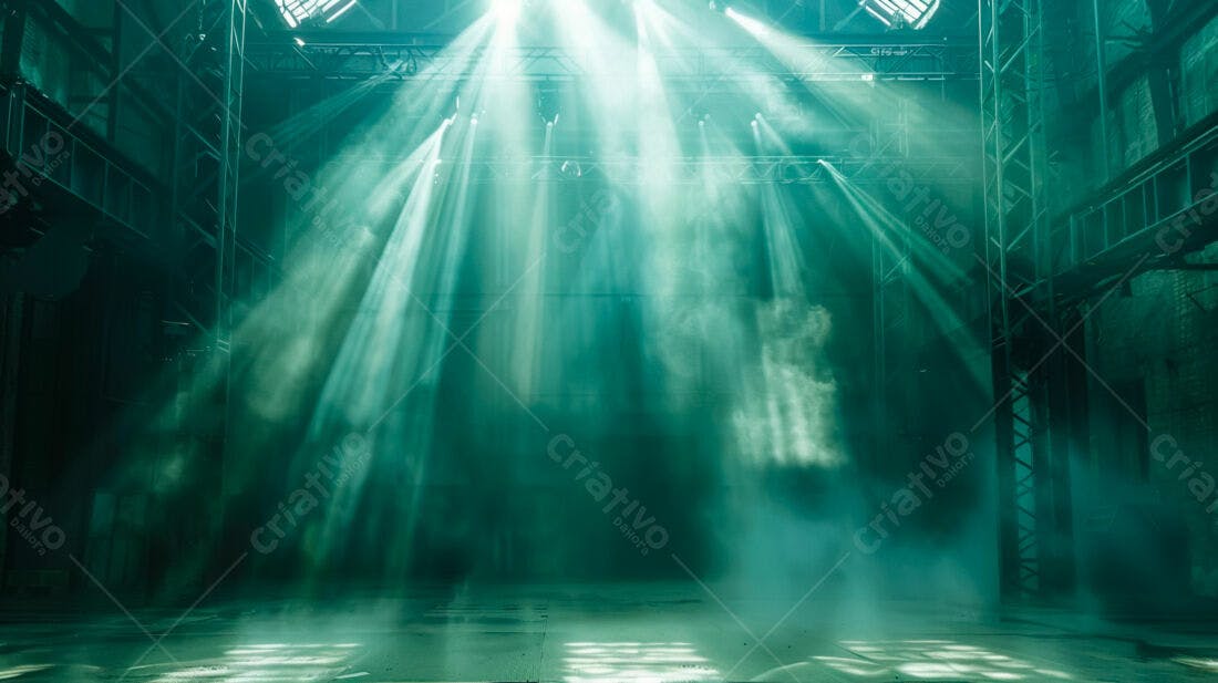 Raios de Luz em Galpão Industrial