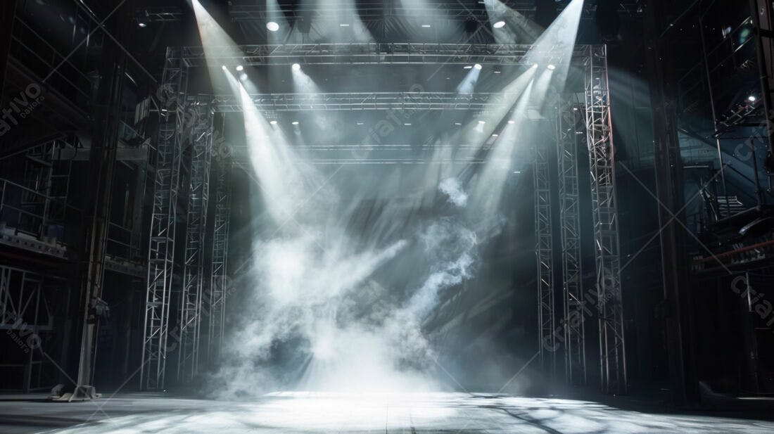 Palco com Luzes e Névoa Cenográfica