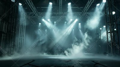 Imagem De Uma Estrutura De Palco Em Aço E Ferro Iluminada 106
