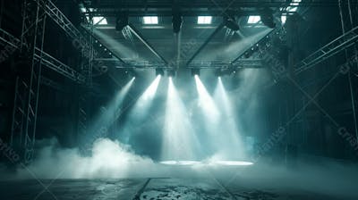 Imagem De Uma Estrutura De Palco Em Aço E Ferro Iluminada 108